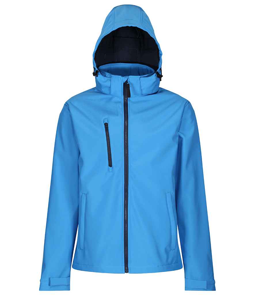 Regatta - Venturer Three Layer Hooded Soft Shell Jacket - RG635 BK/BK S