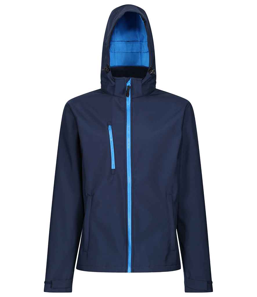 Regatta - Venturer Three Layer Hooded Soft Shell Jacket - RG635 BK/BK S