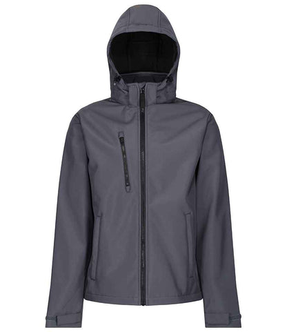 Regatta - Venturer Three Layer Hooded Soft Shell Jacket - RG635 BK/BK S