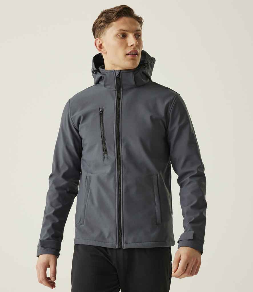Regatta - Venturer Three Layer Hooded Soft Shell Jacket - RG635 SE/BK S