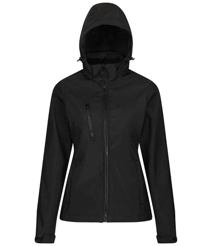 Regatta - Ladies Venturer Three Layer Hooded Soft Shell Jacket - RG636 BK/BK 10