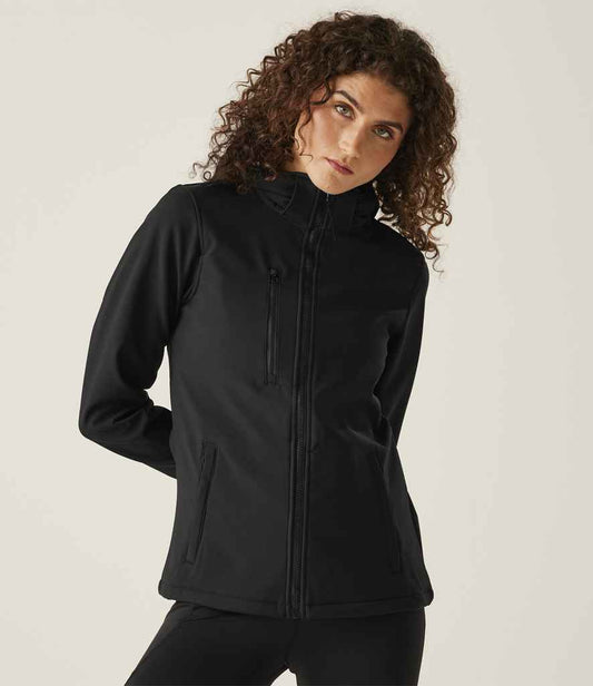 Regatta - Ladies Venturer Three Layer Hooded Soft Shell Jacket - RG636 BK/BK 10