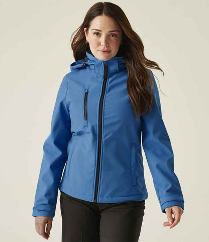 Regatta - Ladies Venturer Three Layer Hooded Soft Shell Jacket - RG636 FRB/N 10