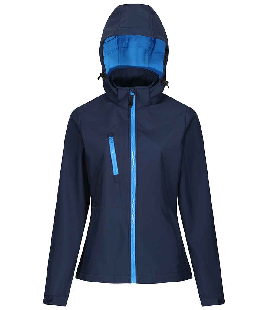Regatta - Ladies Venturer Three Layer Hooded Soft Shell Jacket - RG636 BK/BK 10