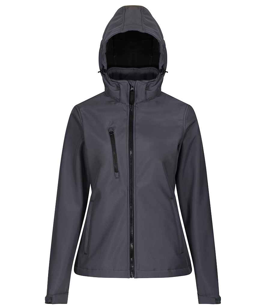 Regatta - Ladies Venturer Three Layer Hooded Soft Shell Jacket - RG636 BK/BK 10