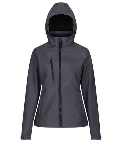 Regatta - Ladies Venturer Three Layer Hooded Soft Shell Jacket - RG636 BK/BK 10