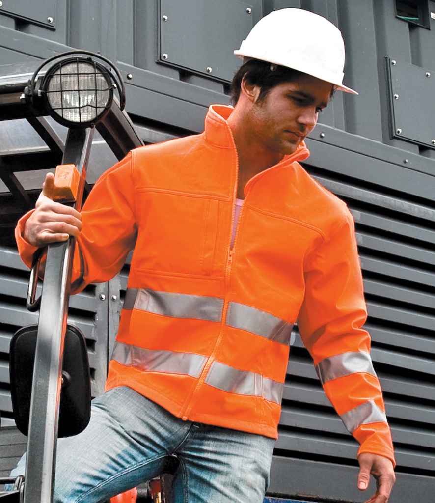 Result - Safe-Guard Hi-Vis Soft Shell Jacket - RS117 FLO S