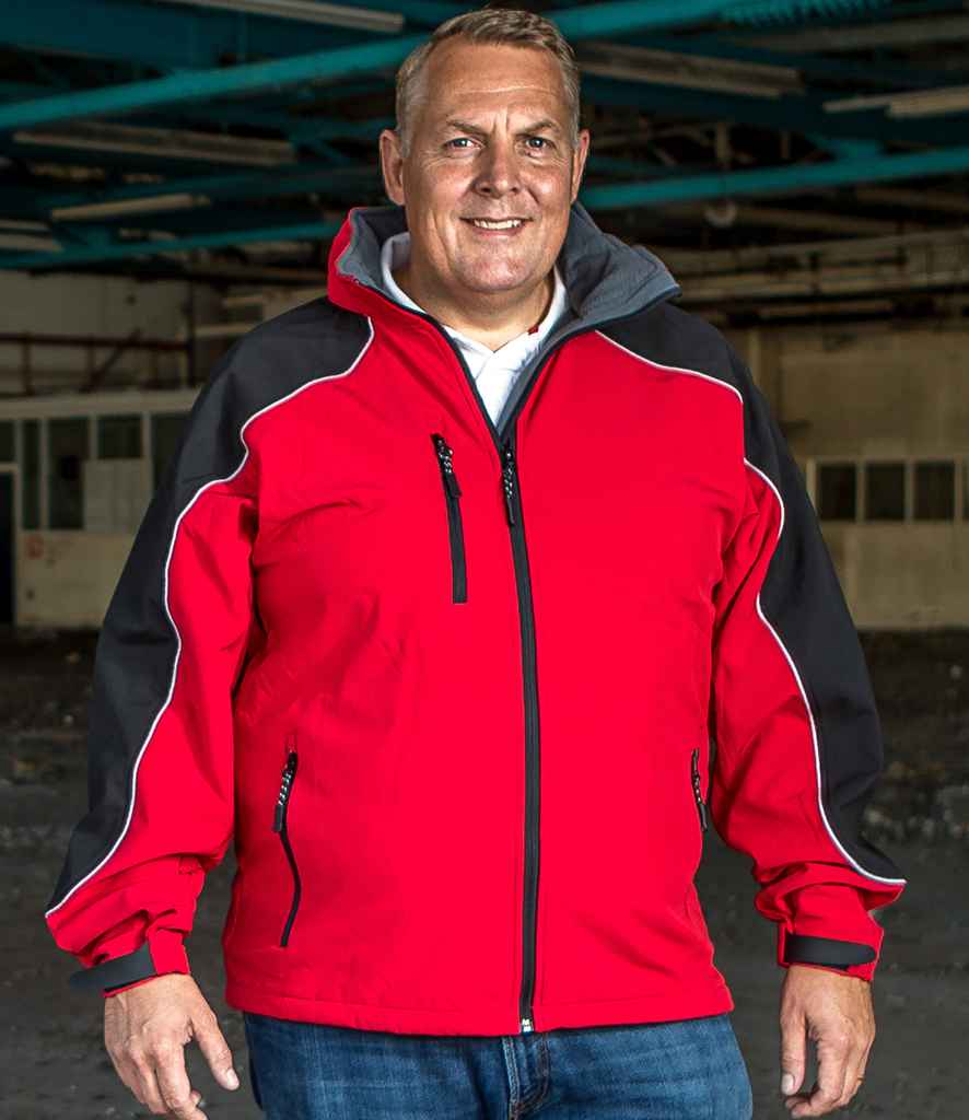 Result - Work-Guard Hooded Soft Shell Jacket - RS118 RD/BK XS