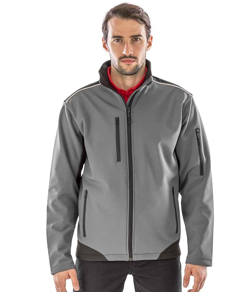 Result - Work-Guard Ripstop Soft Shell Jacket - RS124 GY/BK S