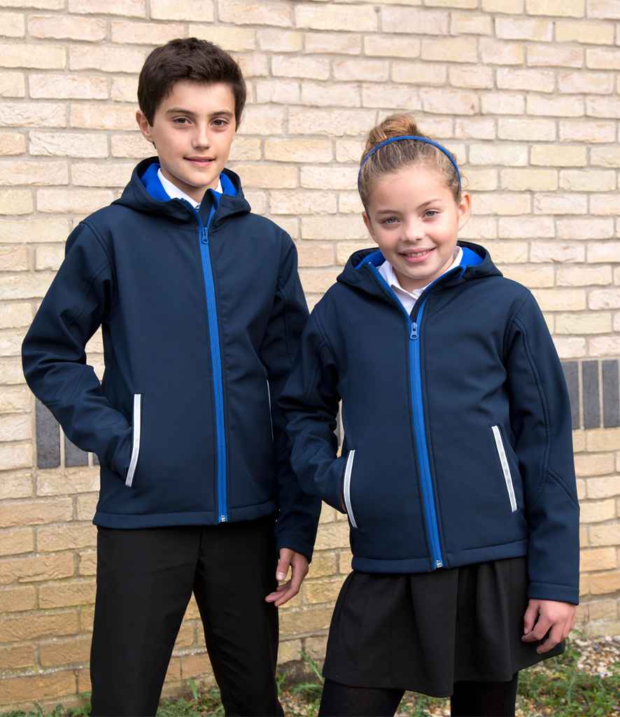 Result - Core Kids TX Performance Hooded Soft Shell Jacket - RS224B NV/RY 3-4