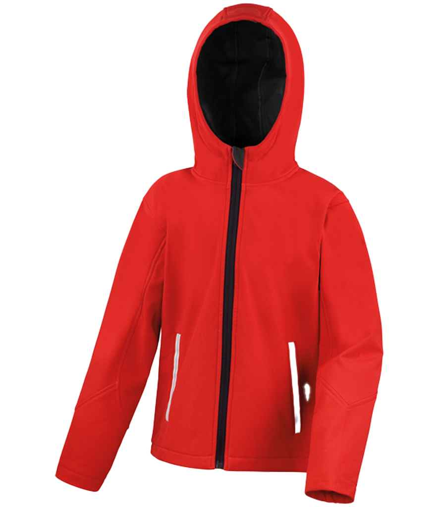 Result - Core Kids TX Performance Hooded Soft Shell Jacket - RS224B BK/GY 3-4
