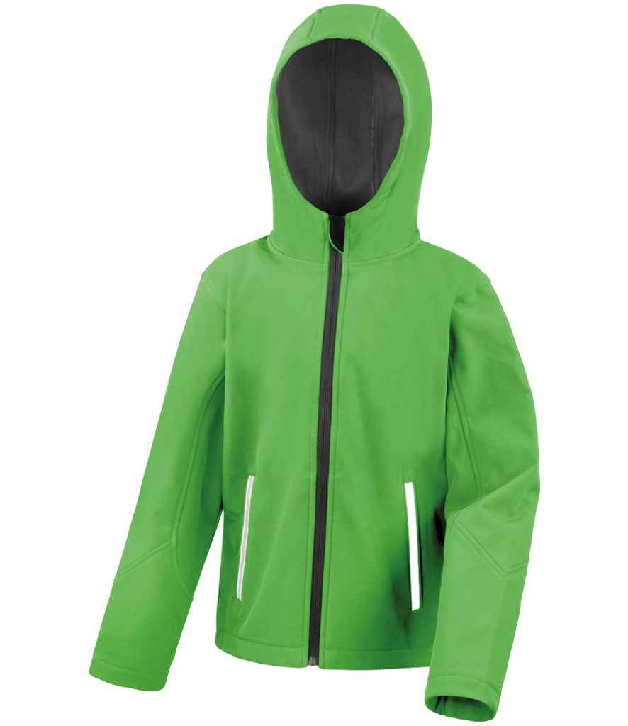 Result - Core Kids TX Performance Hooded Soft Shell Jacket - RS224B VG/BK 3-4