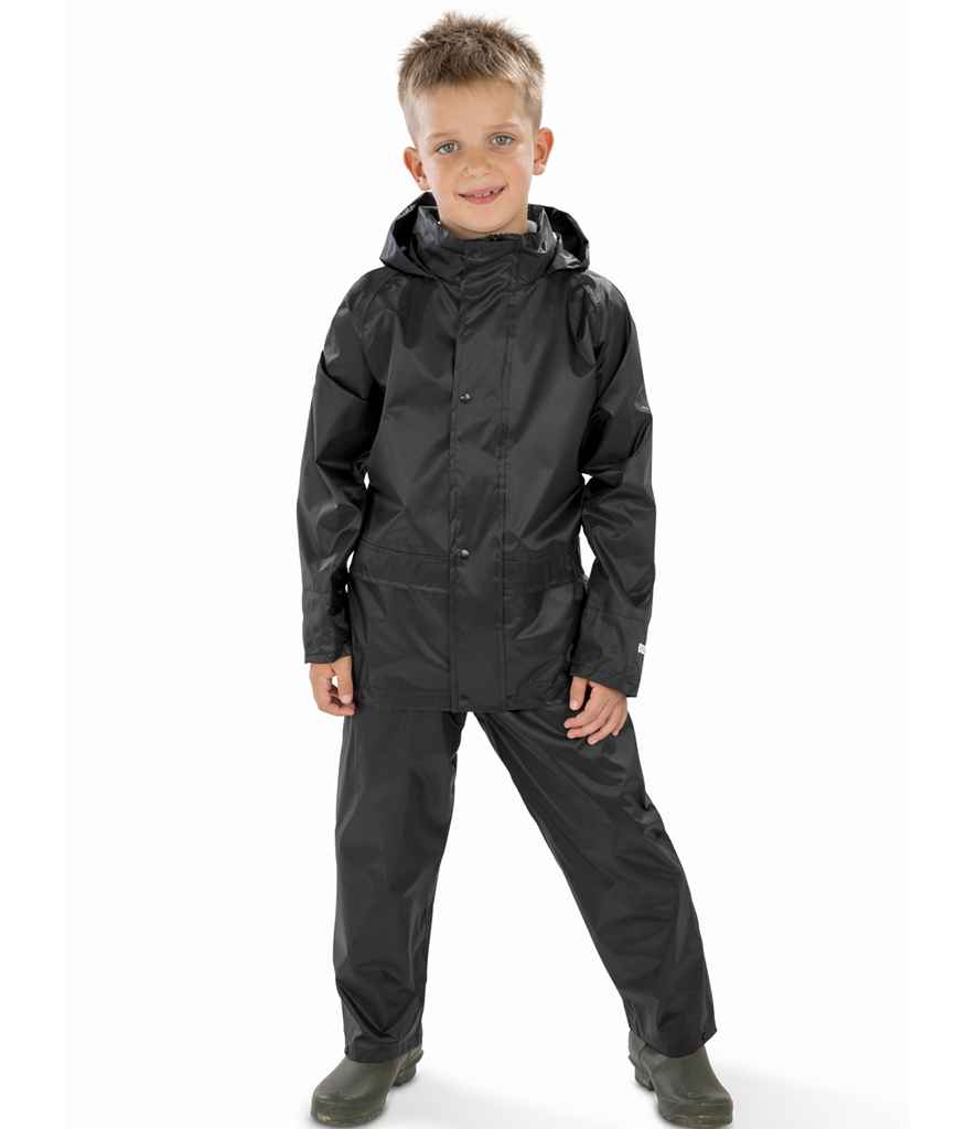 Result - Core Kids Waterproof Rain Suit - RS225B BLK 3-4