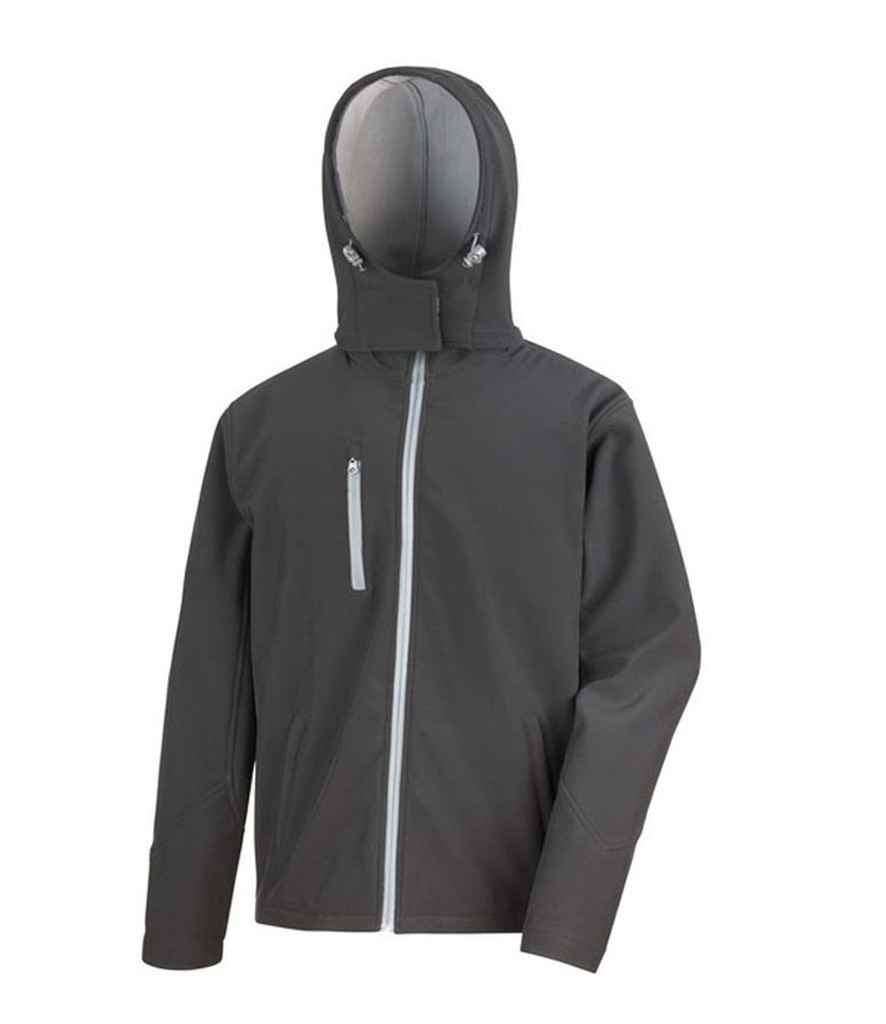 Result - Core Hooded Soft Shell Jacket - RS230M BK/GY S
