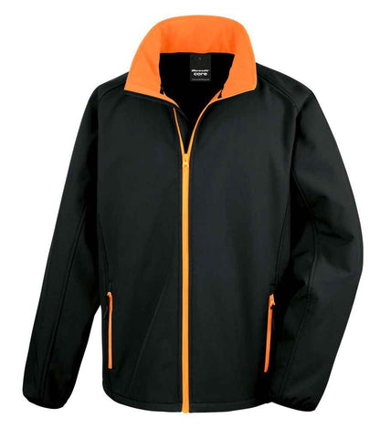 Result - Core Printable Soft Shell Jacket - RS231M BK/OR S