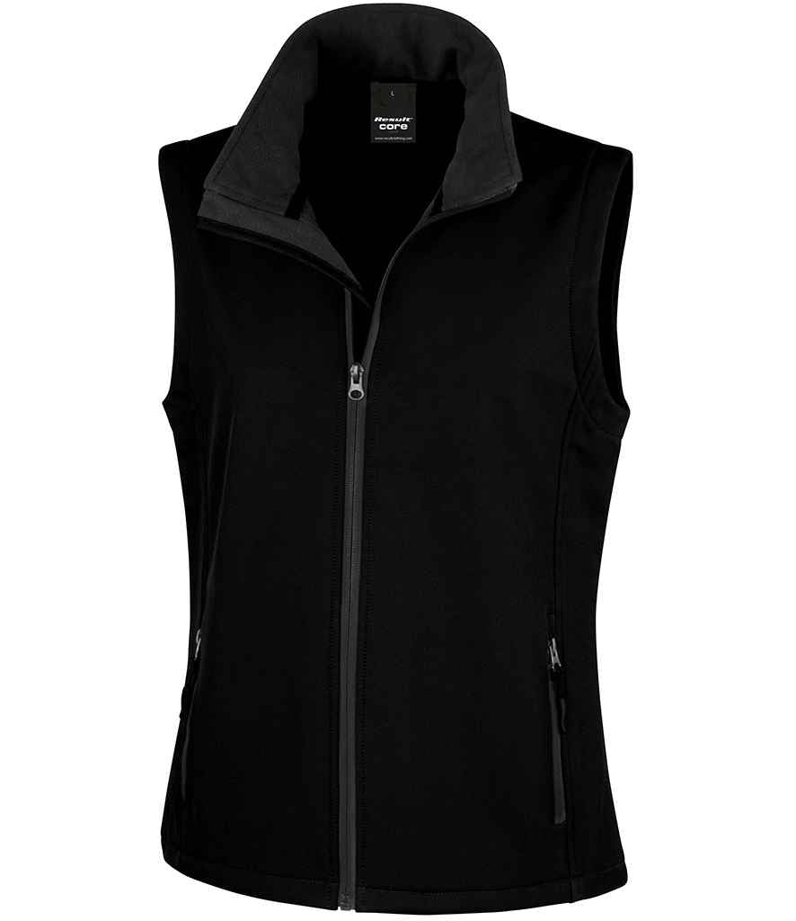 Result Core - Ladies Printable Soft Shell Bodywarmer - RS232F BK/BK XS