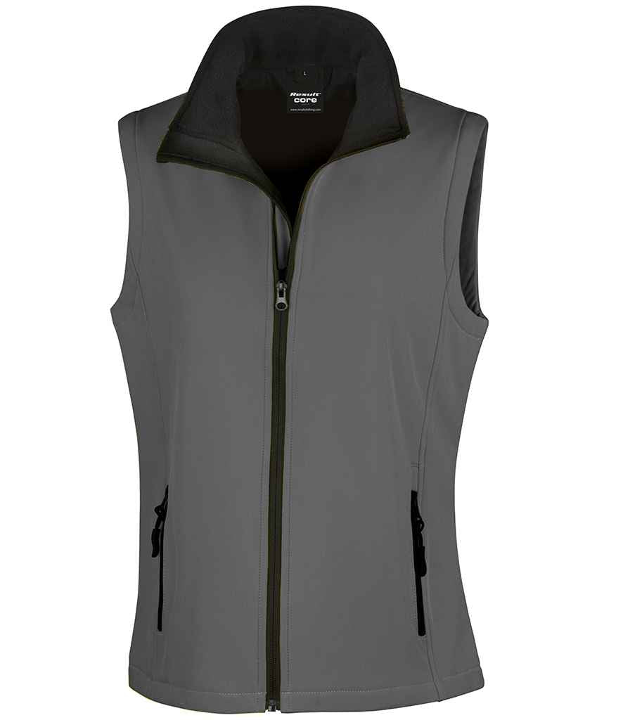 Result Core - Ladies Printable Soft Shell Bodywarmer - RS232F CH/BK XS