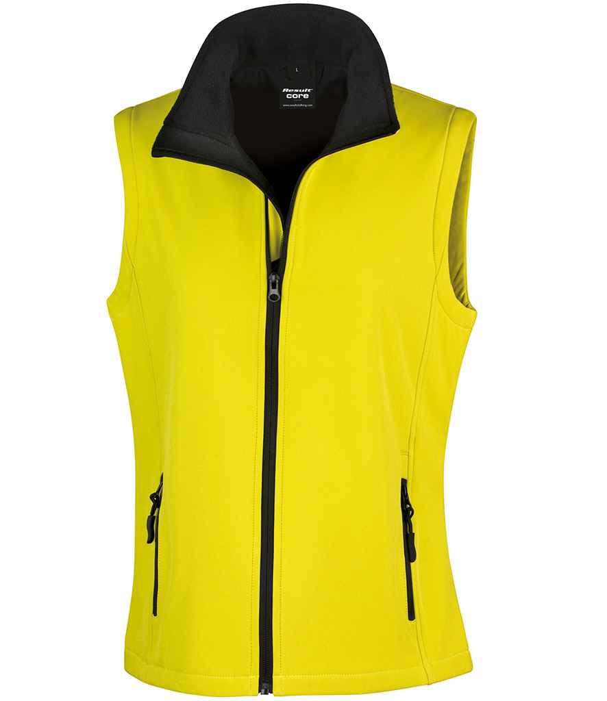 Result Core - Ladies Printable Soft Shell Bodywarmer - RS232F YL/BK XS