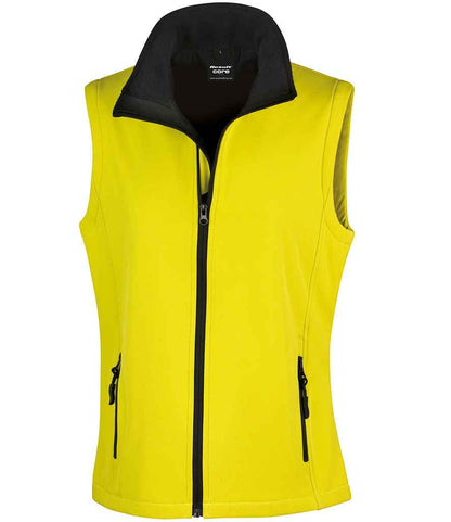 Result Core - Ladies Printable Soft Shell Bodywarmer - RS232F YL/BK XS
