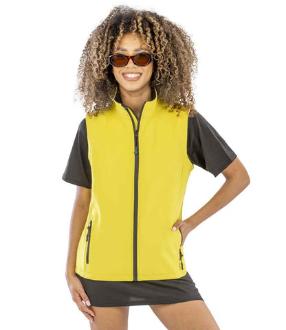 Result Core - Ladies Printable Soft Shell Bodywarmer - RS232F YL/BK XS