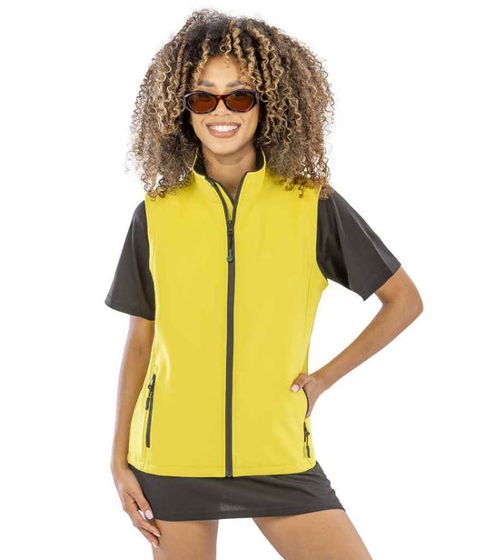 Result Core - Ladies Printable Soft Shell Bodywarmer - RS232F YL/BK XS