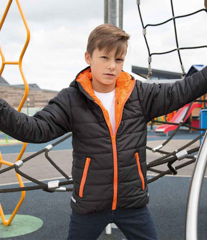 Result - Core Kids Padded Jacket - RS233B BK/OR 2-3