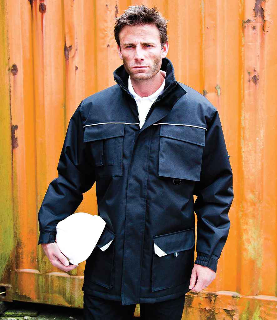 Result - Work-Guard Sabre Long Coat - RS301 NAV XS