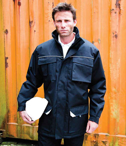 Result - Work-Guard Sabre Long Coat - RS301 NAV XS