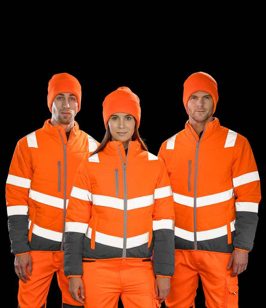 Result - Safe-Guard Ladies Soft Safety Jacket - RS325F FLO/G XS