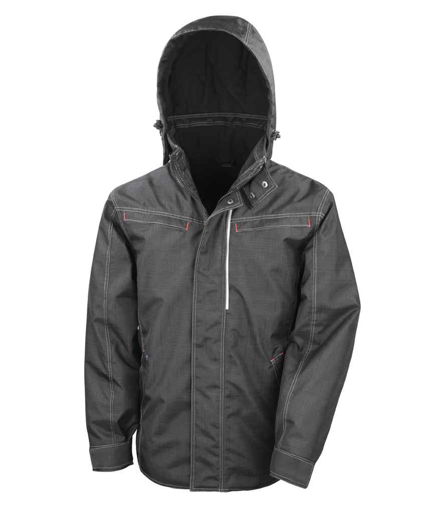 Result - Work-Guard Denim Texture Rugged Jacket - RS326 BLK XS