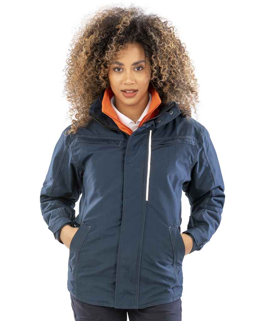 Result - Work-Guard Denim Texture Rugged Jacket - RS326 NAV XS