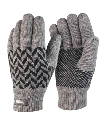 Result - Pattern Thinsulate™ Gloves - RS365 GY/BK S/M