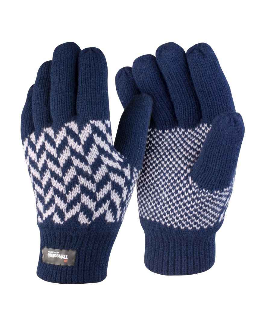 Result - Pattern Thinsulate™ Gloves - RS365 GY/BK S/M