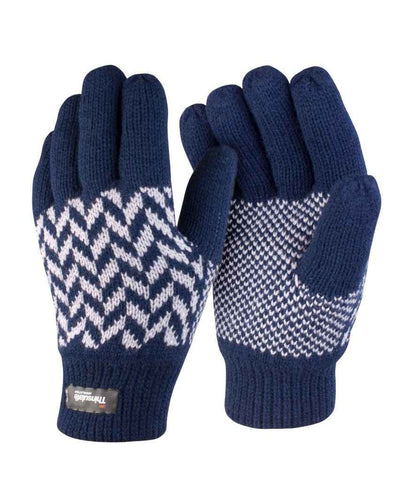 Result - Pattern Thinsulate™ Gloves - RS365 GY/BK S/M