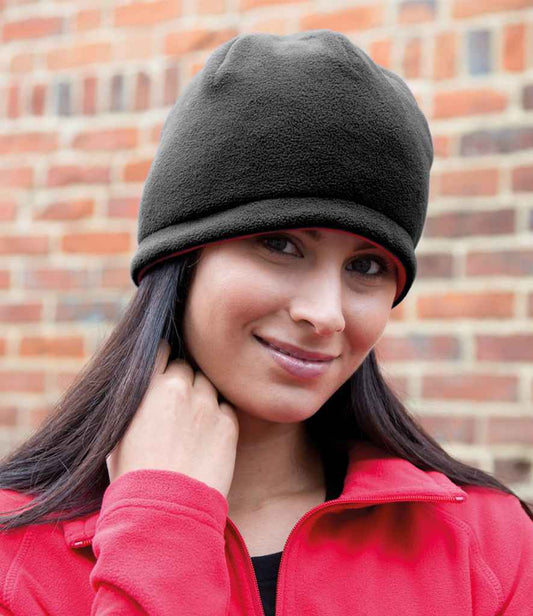 Result - Reversible Fleece Skull Hat - RS374 BK/RD ONE