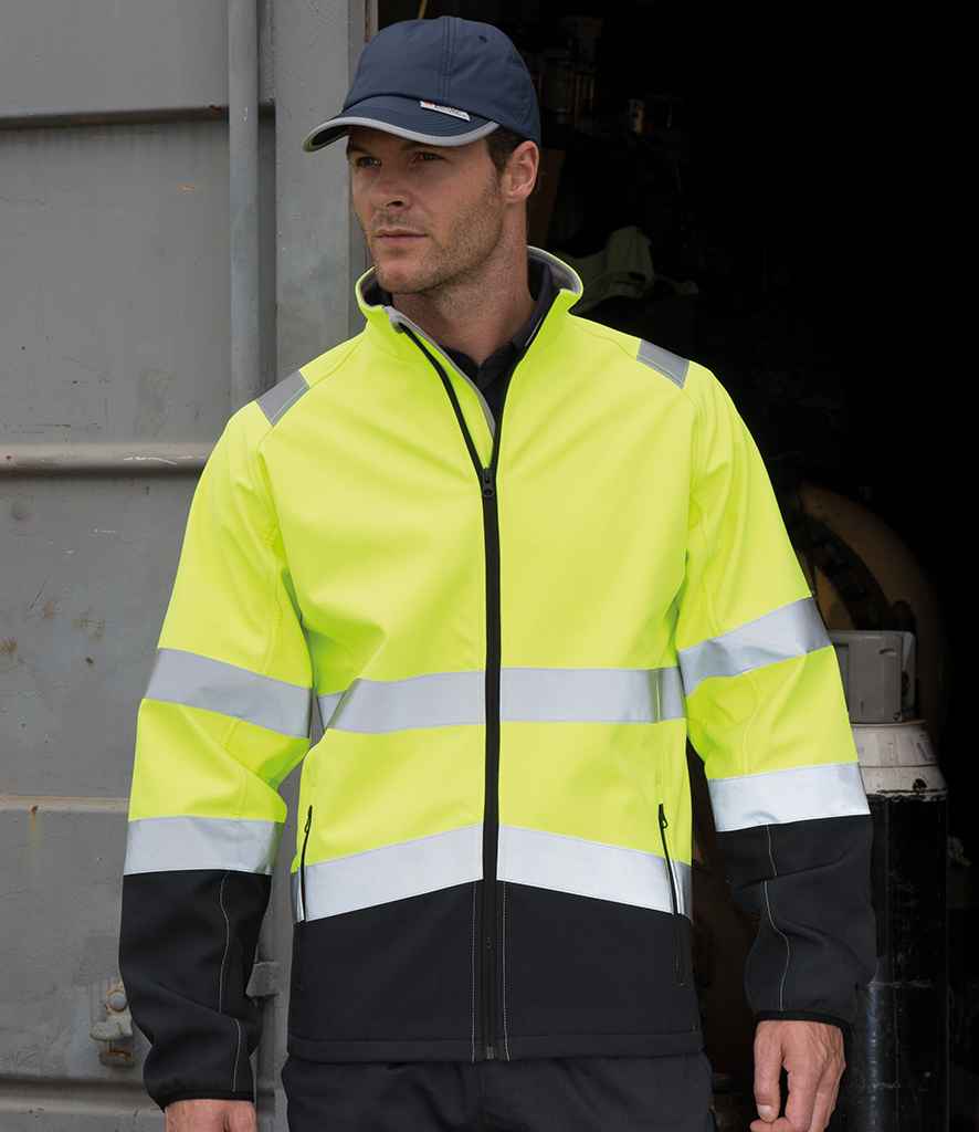 Result - Safe-Guard Printable Safety Soft Shell Jacket - RS450 FY/BK S