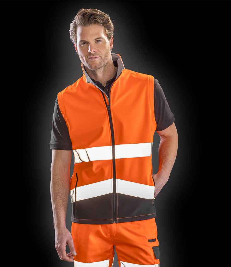 Result - Safe-Guard Printable Safety Soft Shell Gilet - RS451 FLO/B S