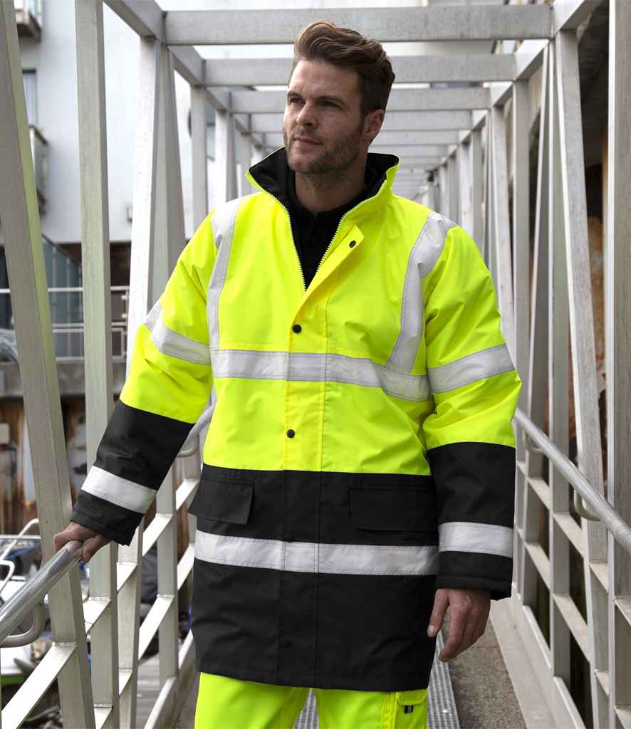 Result - Core Motorway Two Tone Safety Jacket - RS452 FY/BK S