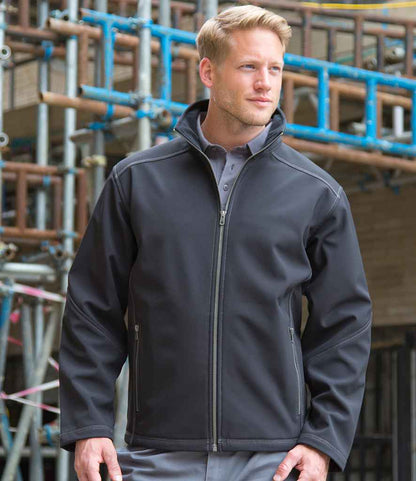 Result - Work-Guard Treble Stitch Soft Shell Jacket - RS455M BLK S