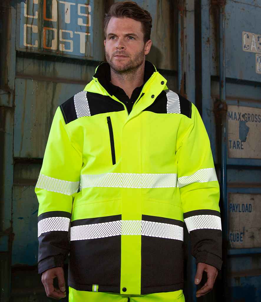 Result - Safe-Guard Extreme Tech Printable Soft Shell Safety Jacket - RS475 FY/BK S