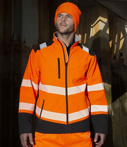Result - Safe-Guard Printable Ripstop Safety Soft Shell Jacket - RS476 FLO/B S