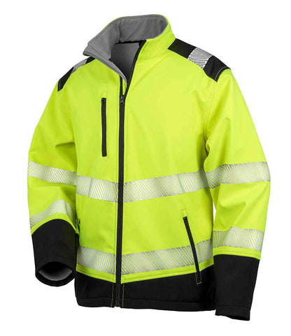 Result - Safe-Guard Printable Ripstop Safety Soft Shell Jacket - RS476 FLO/B S