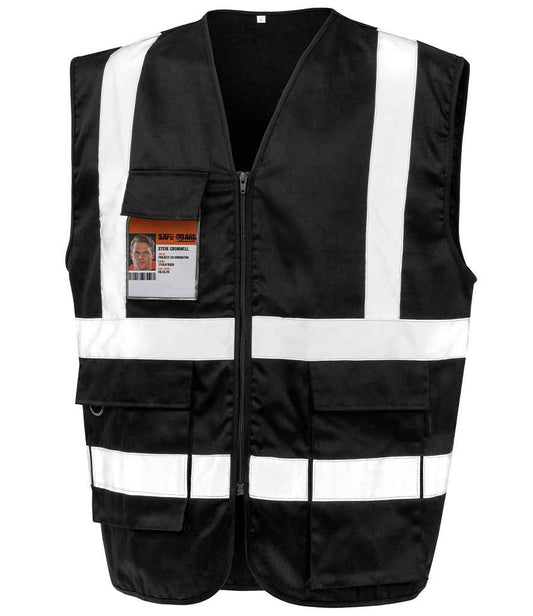 Result - Safe-Guard Heavy Duty Poly/Cotton Security Vest - RS477 BLK S