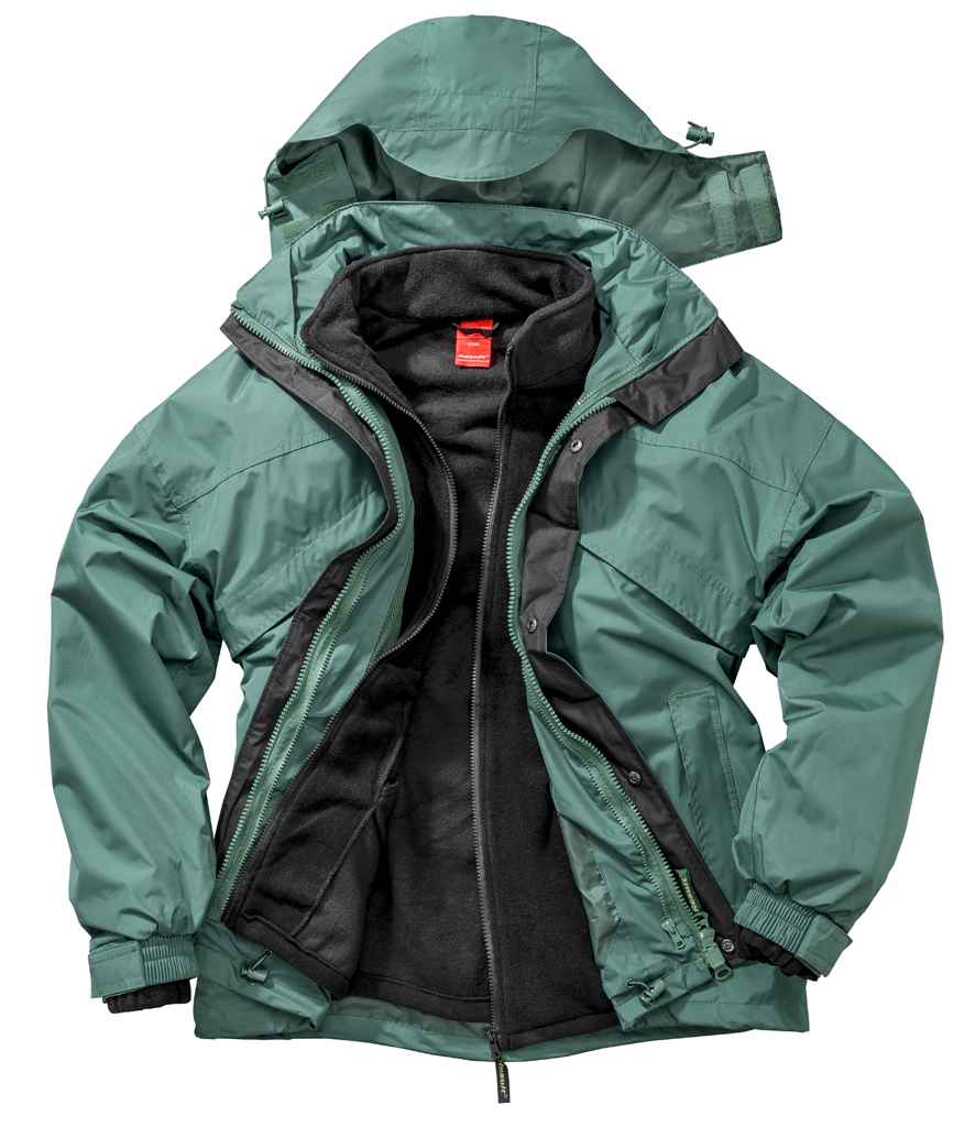 Result - 3-in-1 Waterproof Zip and Clip Fleece Lined Jacket