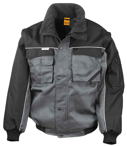 Result - Work-Guard Zip Sleeve Heavy Duty Jacket - RS71 GY/BK S