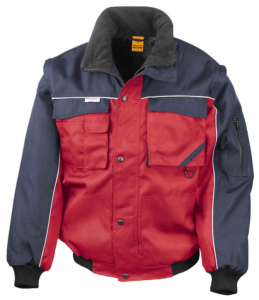Result - Work-Guard Zip Sleeve Heavy Duty Jacket - RS71 GY/BK S