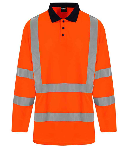 Pro RTX - High Visibility Long Sleeve Polo Shirt - RX715 OR/NV S