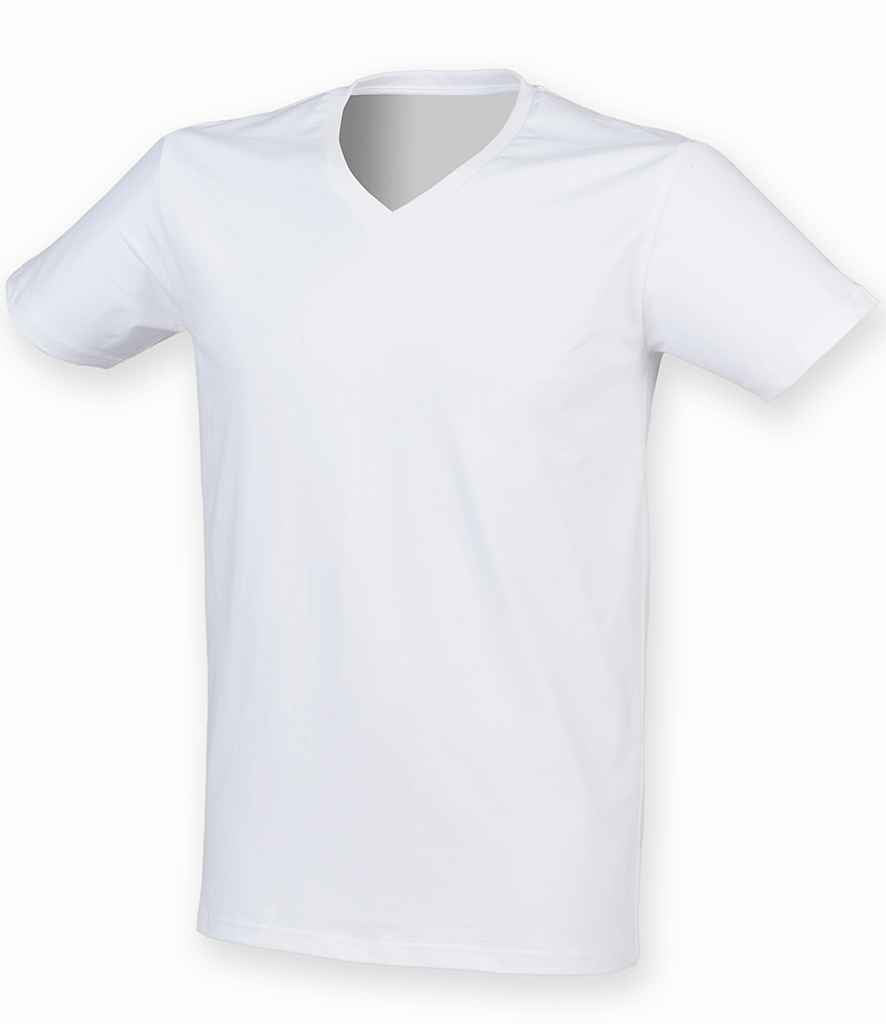 SF Clothing - Men Feel Good Stretch V Neck T-Shirt - SF122 WHI S