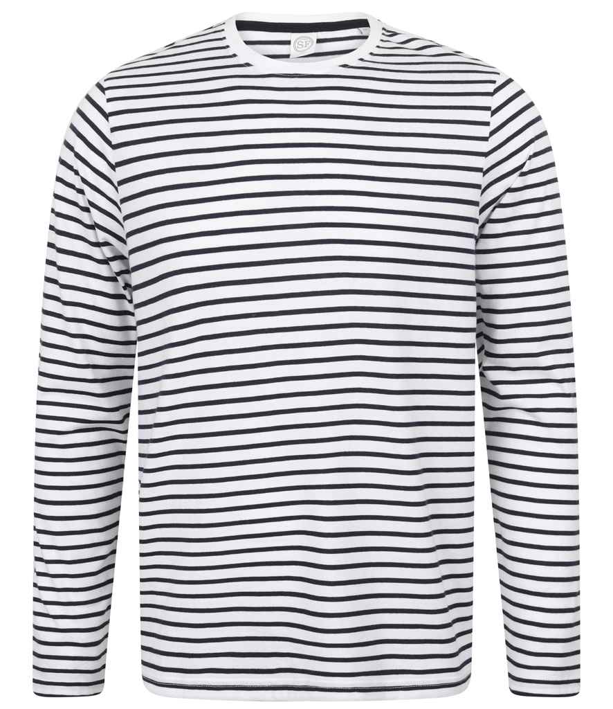 SF - Unisex Long Sleeve Striped T-Shirt - SF204 WH/OX XXS