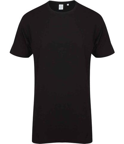 SF - Men Longline Dipped Hem T-Shirt - SF258 BLK S
